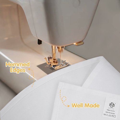 BRILLMAX 6 Pack White Tablecloths 90 x 132 Inch for 6ft Rectangle Tables - 150 GSM Polyester Fabric, Floor Length Drop, Water, Stain & Wrinkle Resistant Cloth Cover for Wedding Reception Banquet