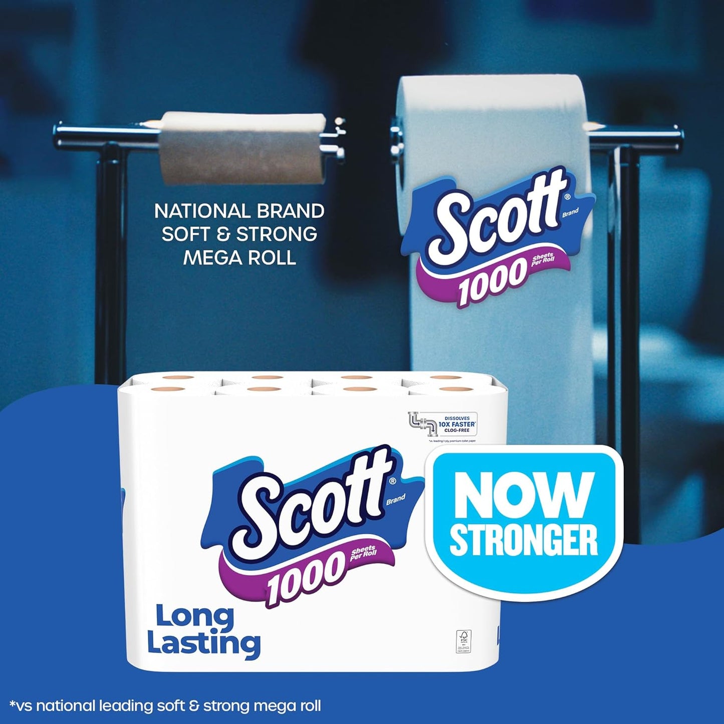 Scott 1000 Toilet Paper - Septic-Safe 1-Ply Tissue | 18 Rolls for Ultimate Cleanliness