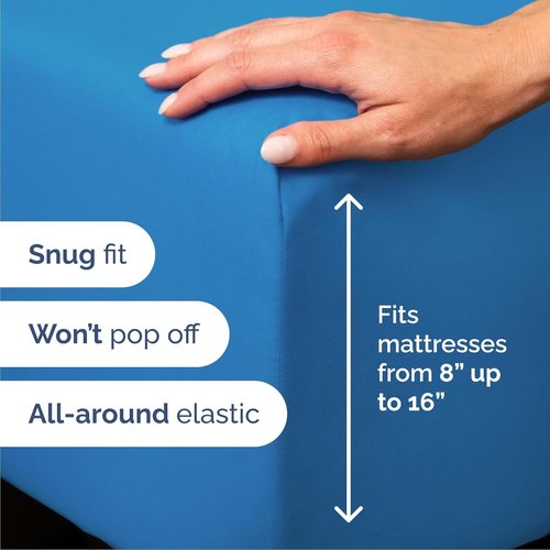 Cal King Size 4-Piece Sheet Set by [Brand Name] - Comfy, Breathable & Cooling Luxury Bedding - Deep Pockets, Soft & Wrinkle-Free - Royal Blue
