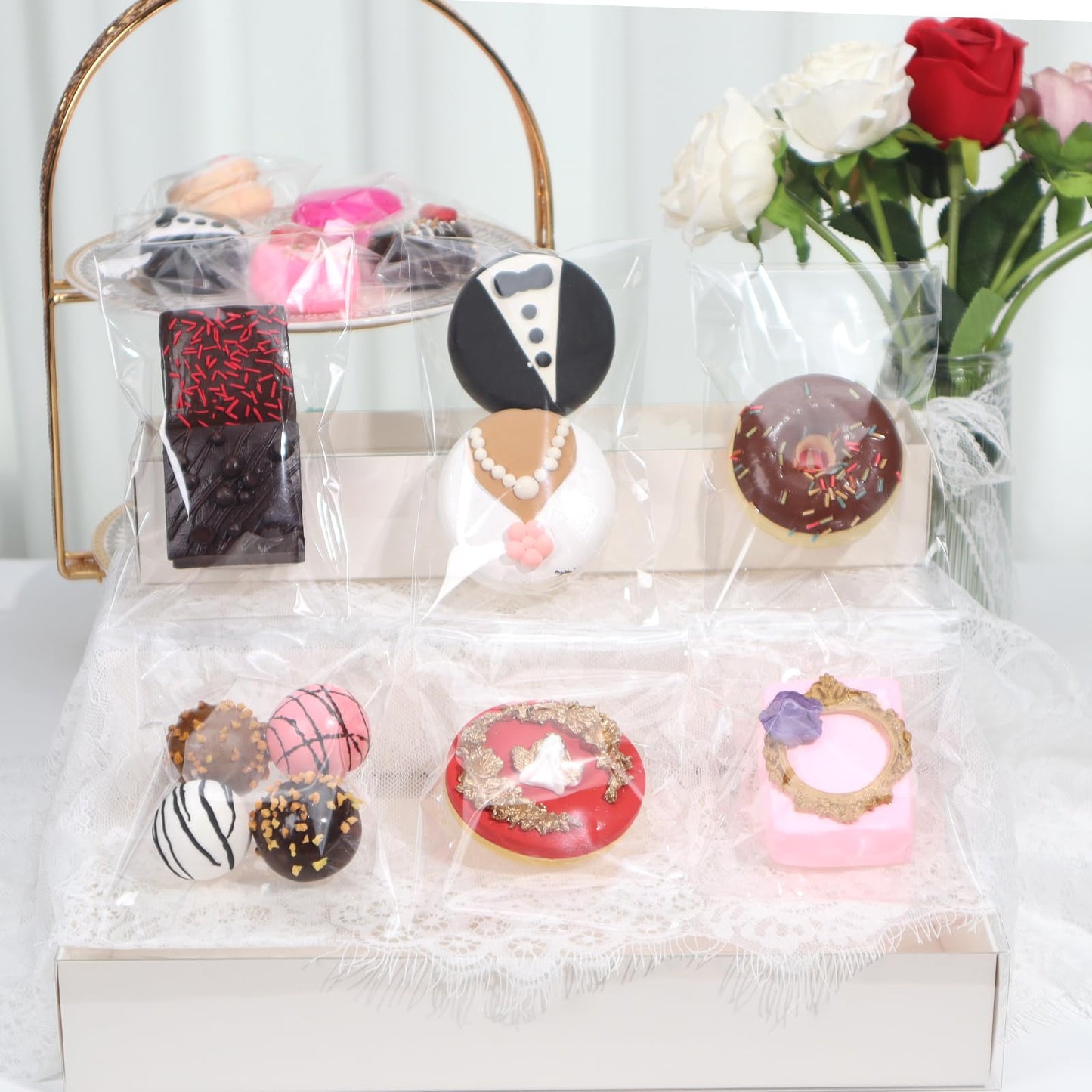 TEMLQPACK 100Pcs 4 x 6 Inch Clear Cellophane Bags for Cookies, Rice Krispie Treats, Macarons, Brownies, Soap, Chocolate Truffles, Candy - Ideal for Wedding & Birthday Party Favors