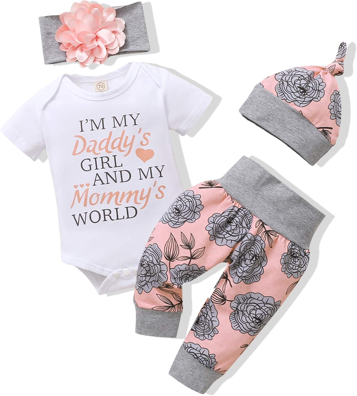 Renotemy Infant Romper Set - Cute Summer Outfit for Baby Girls | Toddler Clothes Gift Set
