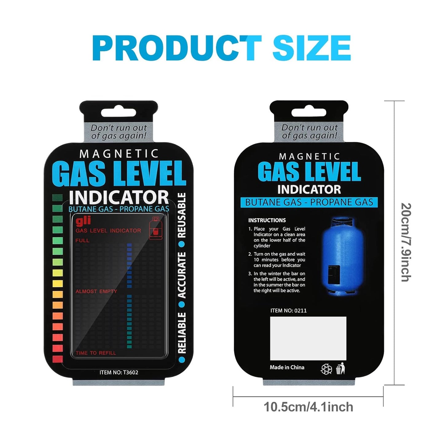 Skiennix Magnetic Gas Level Indicator - Reusable Propane Tank Gauge for Home & Outdoor Use | 4 Pieces