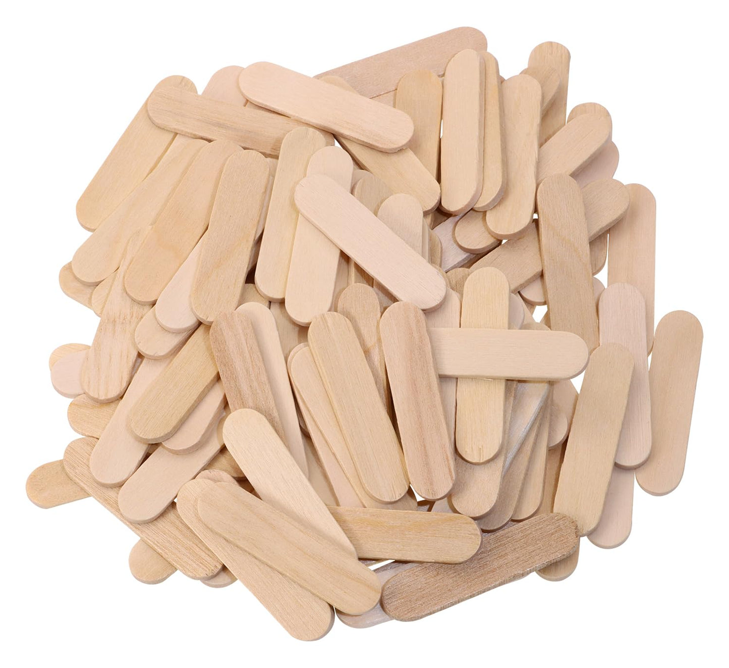 PPhtony Mini Wood Craft Sticks Small Wooden Sticks Bulk for DIY Art Christmas Ornaments Crafting Halloween Home Painting Projects, 1.6x0.4inch (100)