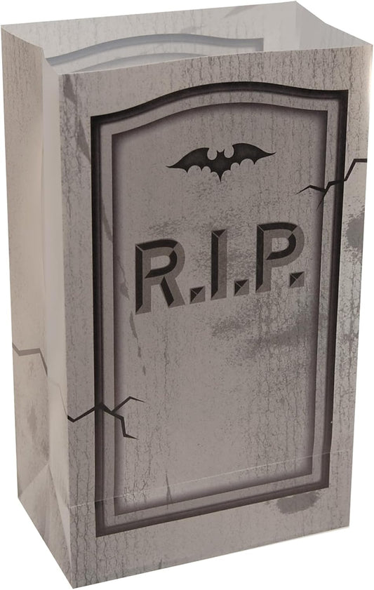 Set of 12 LumaBase Plastic Luminaria Bags for Tombstones - Durable & Weatherproof