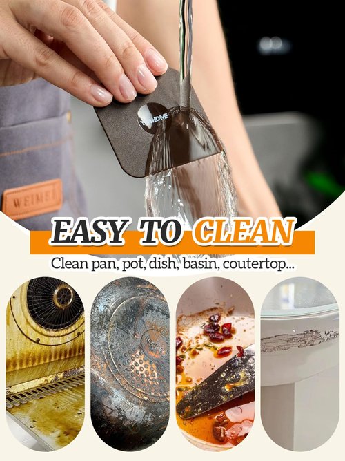 6 Pcs Pan Scraper Tool Set, Plastic Dish Scraper for Bowl, Non-Scratch Pot Scrapers for Cast Iron, Non-Slip, Food Safe, Cookware Cleaning Gadgets for Bench, Durable Kitchen Gadgets Gift