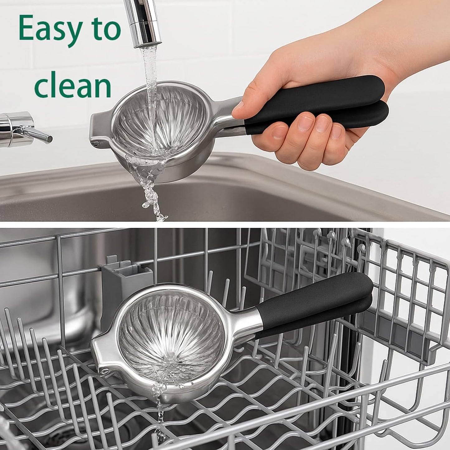 Stainless Steel Lemon Squeezer by [Brand Name] - Manual Citrus Juicer with Non-Slip Handles | Easy to Use & Clean