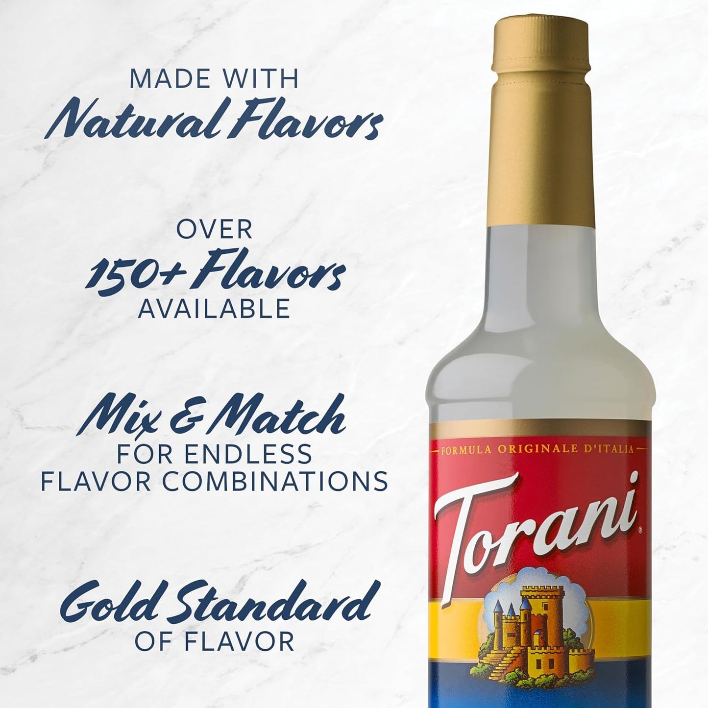Torani Variety Pack | Caramel, French Vanilla, Vanilla & Hazelnut Syrups - 25.4 Ounces (Pack of 4)