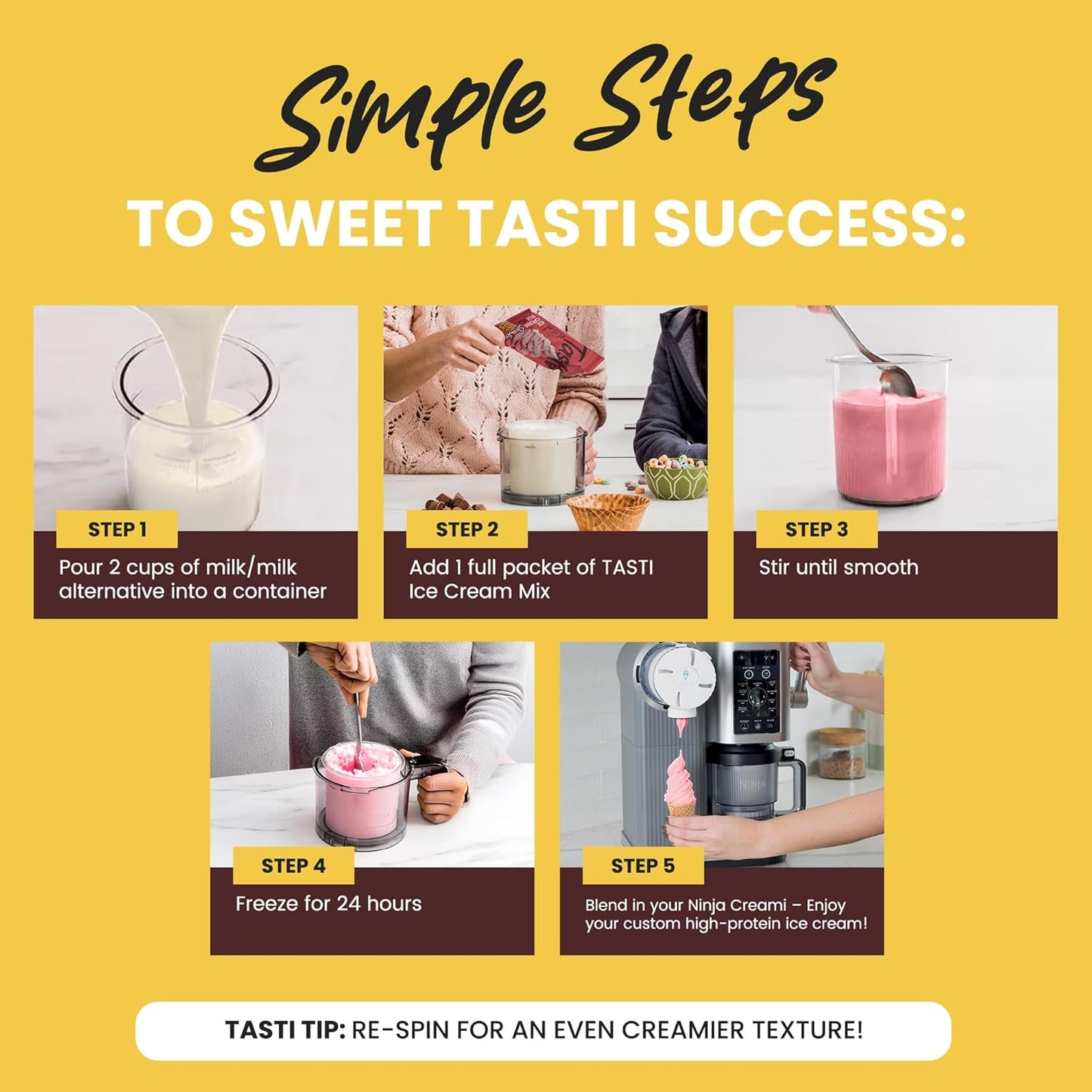 TASTI High-Protein Ice Cream Mix - Sugar-Free Chocolate, Vanilla & Strawberry | 6-Pack (150 Calories)