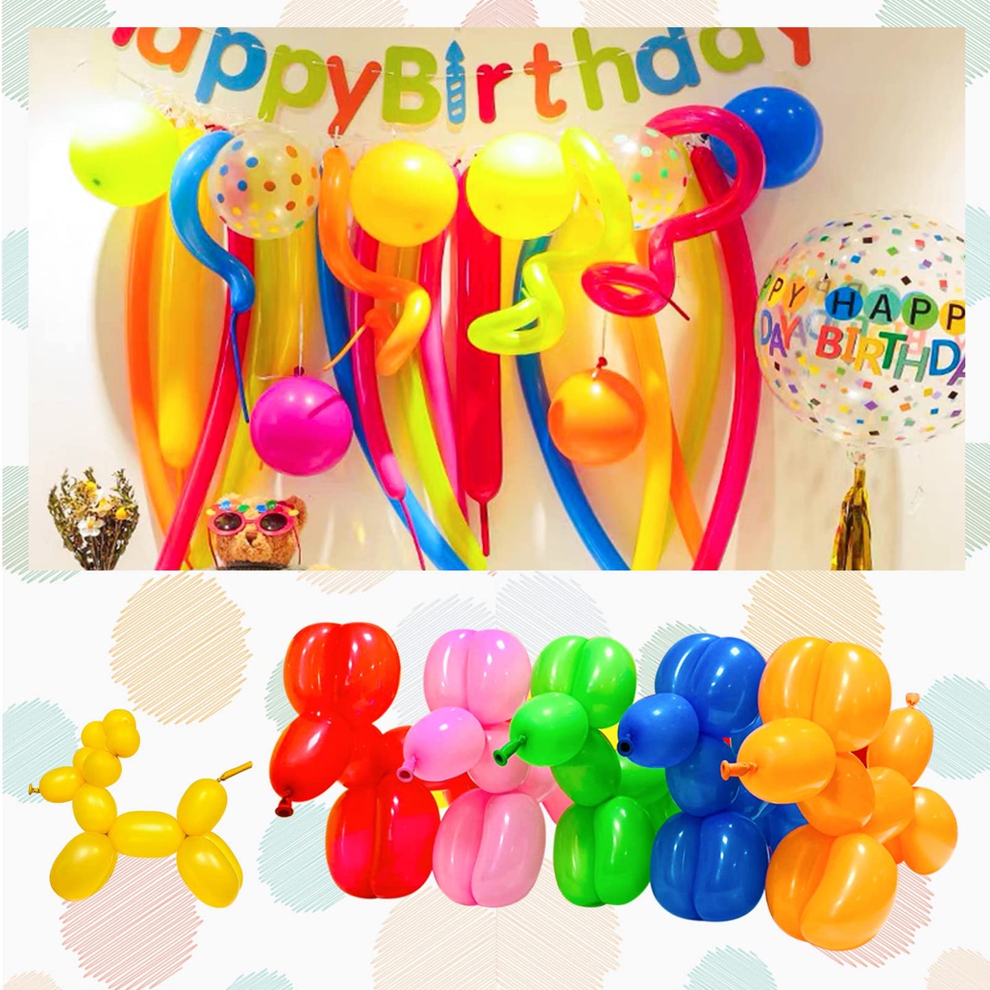 Shiny Thick Latex Blue Balloons - 260 Long for Balloon Animals