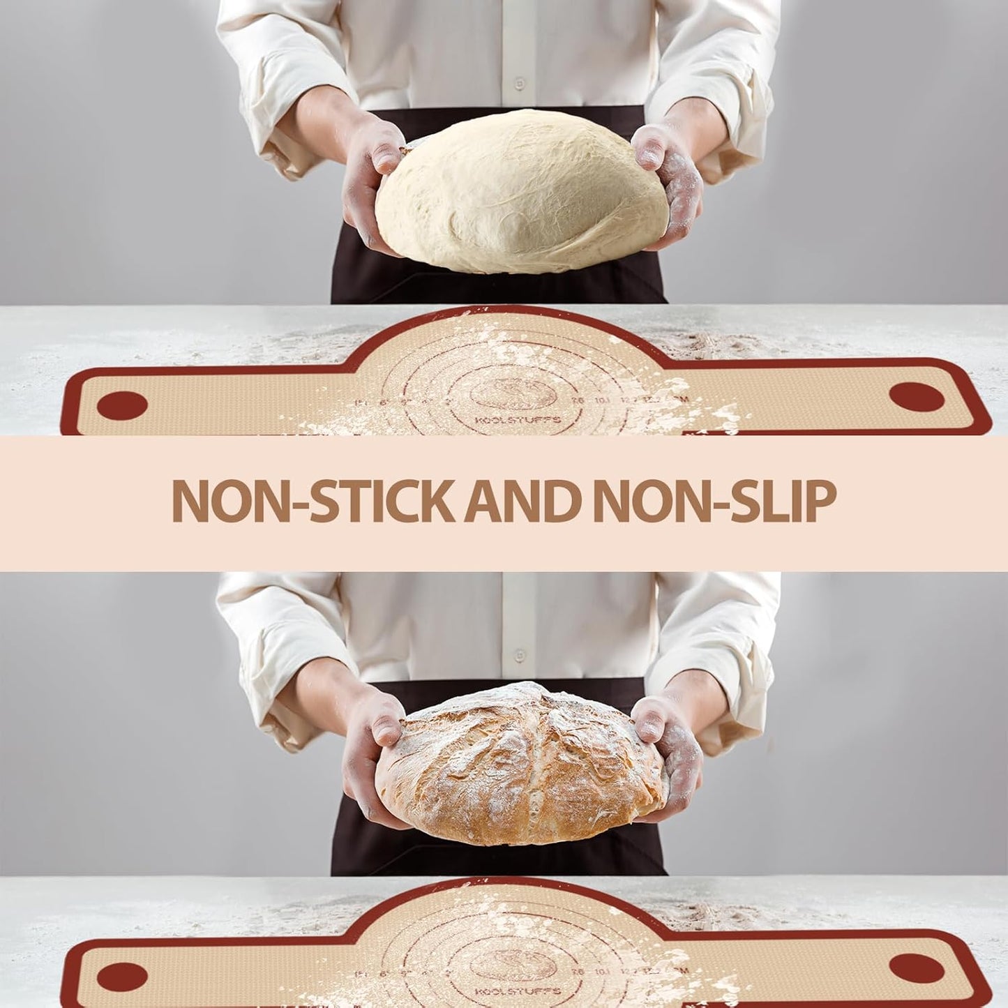 Skiennix Silicone Bread Sling - 2 PCS Non-Stick Red Baking Tools with Extra Long Handles | Dishwasher Safe