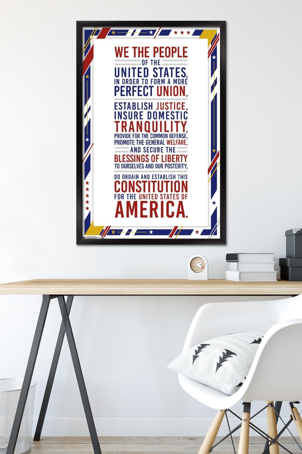 Trends International The United States Of America - Constitution Preamble Wall Poster, 22.375" x 34", Black Framed Version