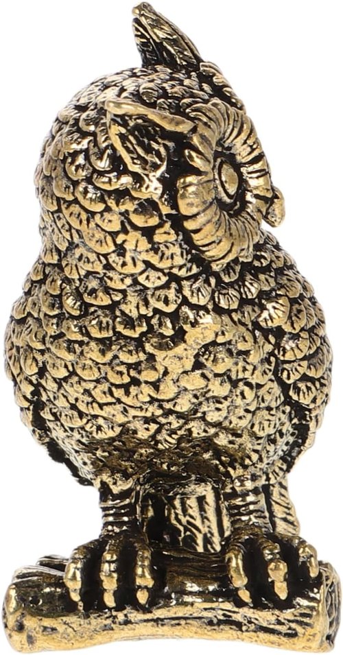 Brass Owl Figurine - Unique Decorative Animal Art for Home & Office | Elegant Shelf Ornament