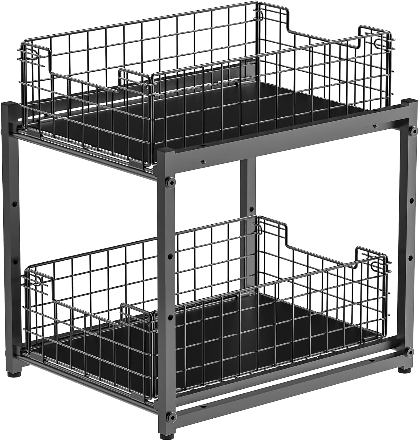 Under Sink Organizer by [Brand Name] - 2-Tier Adjustable Bathroom & Kitchen Storage | Sliding Drawers 13.8x11x15.8 Inch