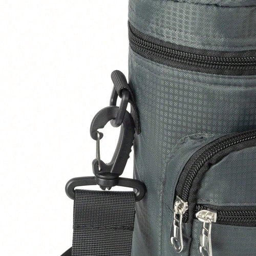 DINYAO Water Carrier Bag, 50oz/67oz Bottle Pouch Holder, Adjustable Shoulder Hand Strap 2 Pocket Sling Neoprene Sleeve Sports Water Bottle Accessories for Hiking Travelling Camping (Blue, 50oz)
