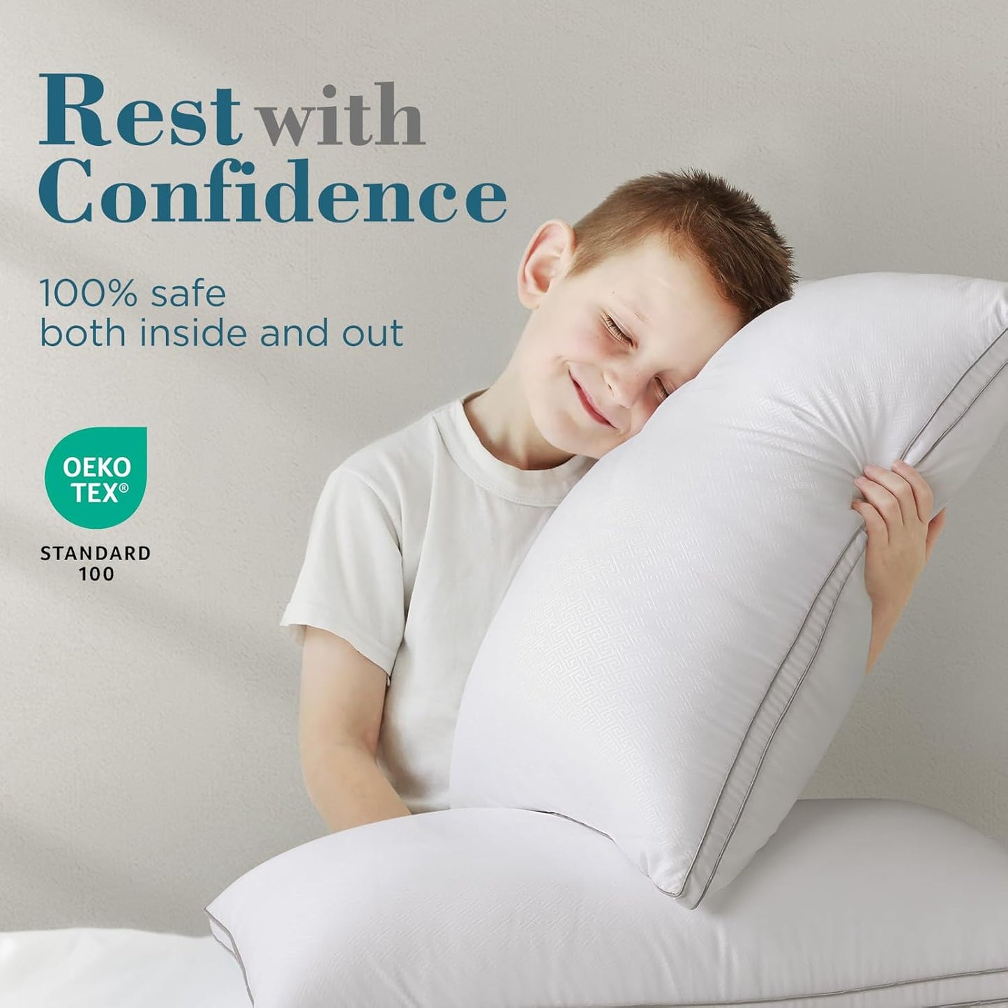 Viewstar Queen Size Pillows - Set of 2 Hotel Quality Down Alternative for All Sleep Positions | White
