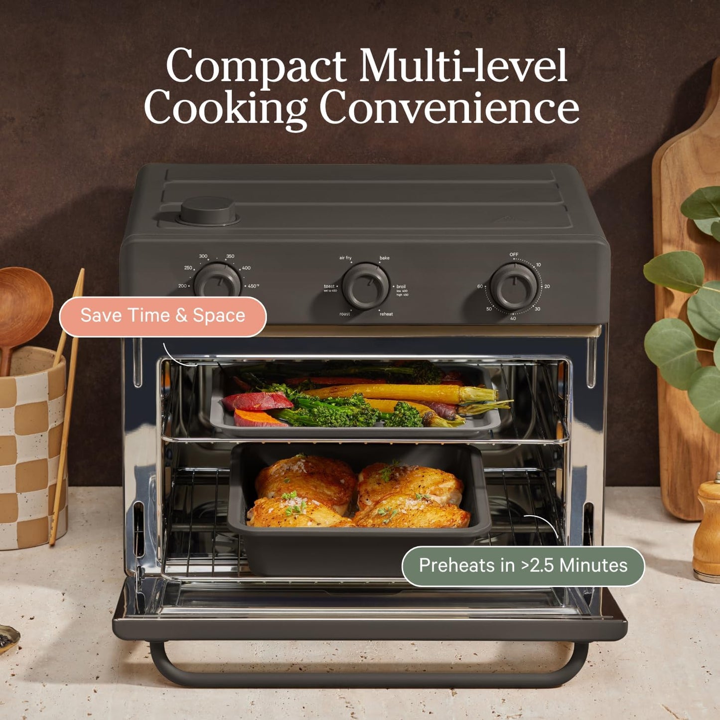 Our Place Wonder Oven Baker’s Kit | 3-Piece Toxin-Free Ceramic Nonstick Bakeware Set - Oven-Safe to 450°F - Spice