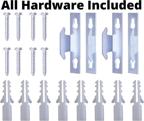 Blu-Pier Tech Heavy Duty Curtain Rod - Adjustable 28 to 48-Inch Width, White | Includes Hardware (Pack of 2)
