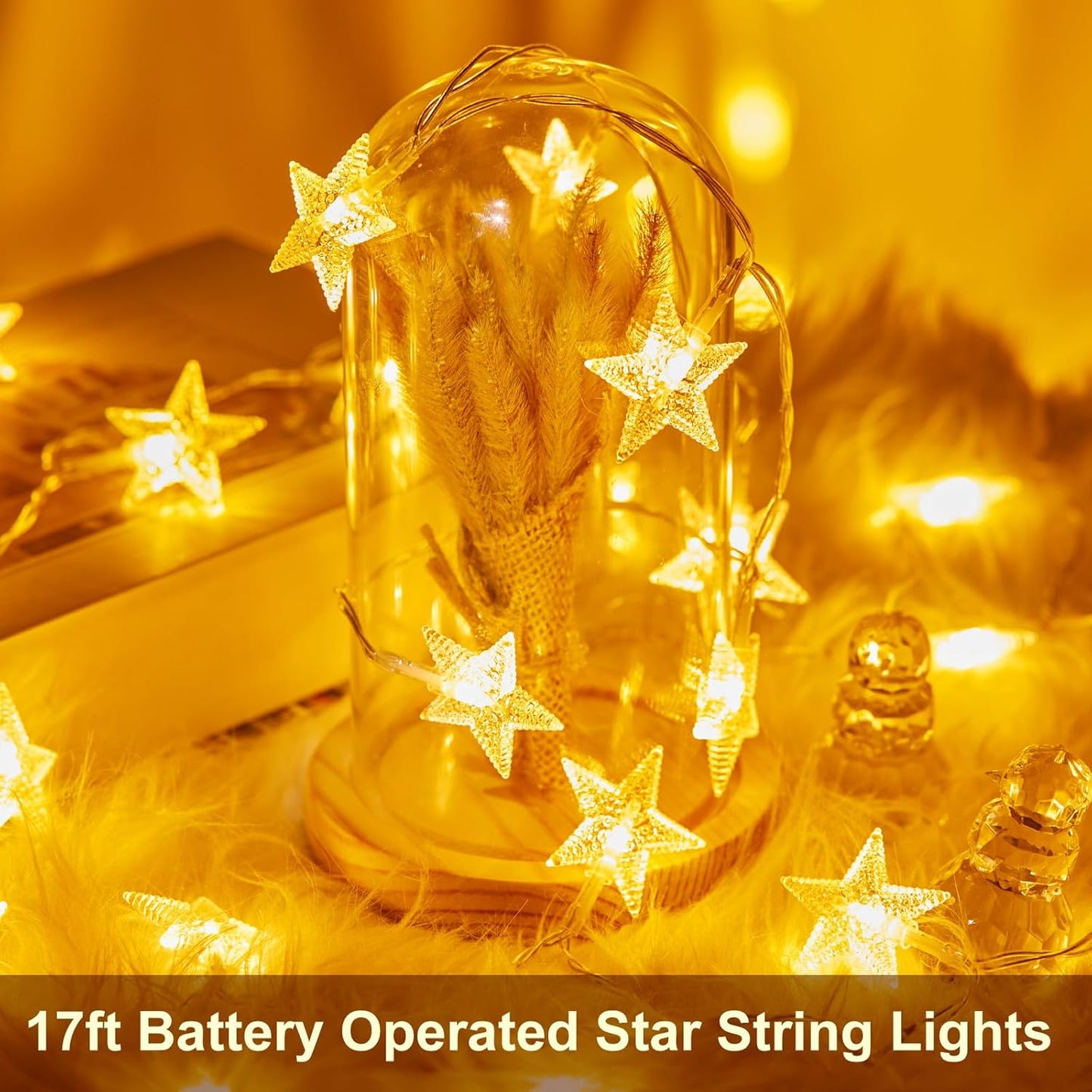 200 LED Fairy Lights with Remote & Timer - 16.4Ft Silver Wire Twinkle Lights for Indoor Christmas, Wedding & Party Decor