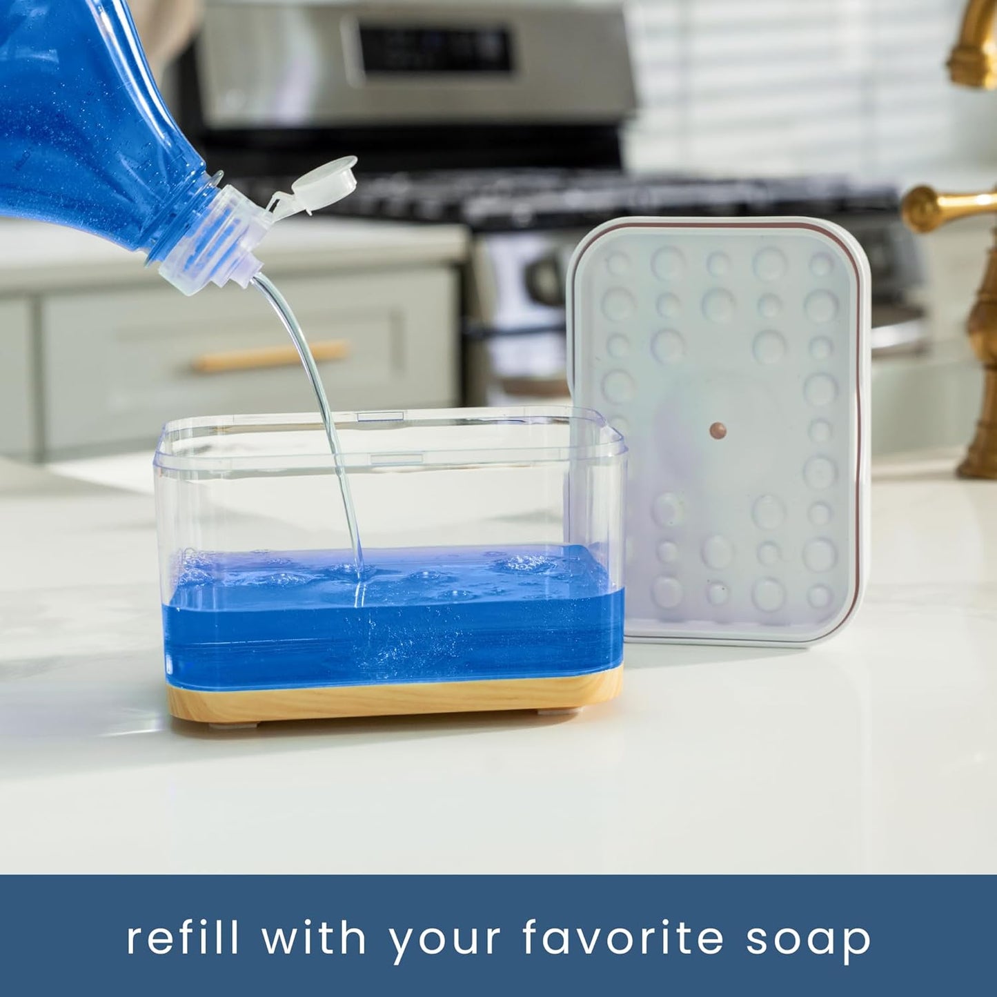 S&T INC. Dish Drying Mat - Charcoal 18" x 24" with White Bamboo Dish Soap Dispenser Bundle