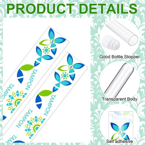Baderke 62 Pcs Plastic Tube Set Include Includes 20 Tubes for Women 40 Reusable Wrappers 2 Silicone, Tube for Women