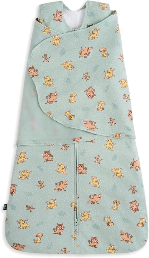 HALO 100% Cotton Sleepsack Swaddle - 3-Way Adjustable Wearable Blanket, Small, TOG 1.5, Lion King Design