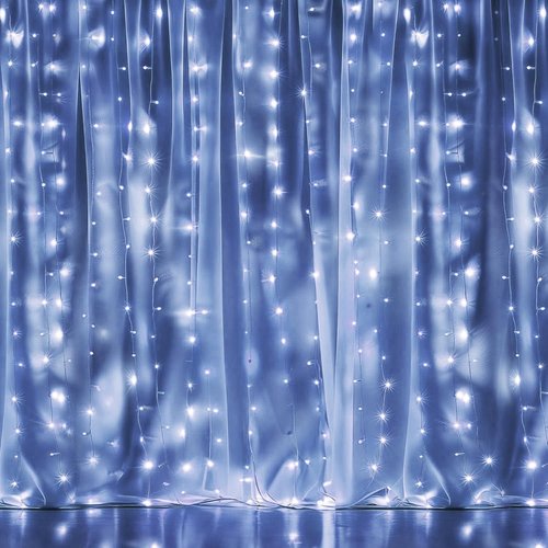 Dazzle Bright 300 LED Curtain String Lights - Waterproof Fairy Lights with 8 Modes | White Decor for Bedroom & Parties
