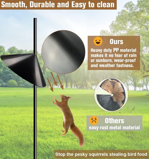 Garbuildman Squirrel Baffle - 19 Inch Diameter Bird Feeder Pole Guard for Outdoor Protection