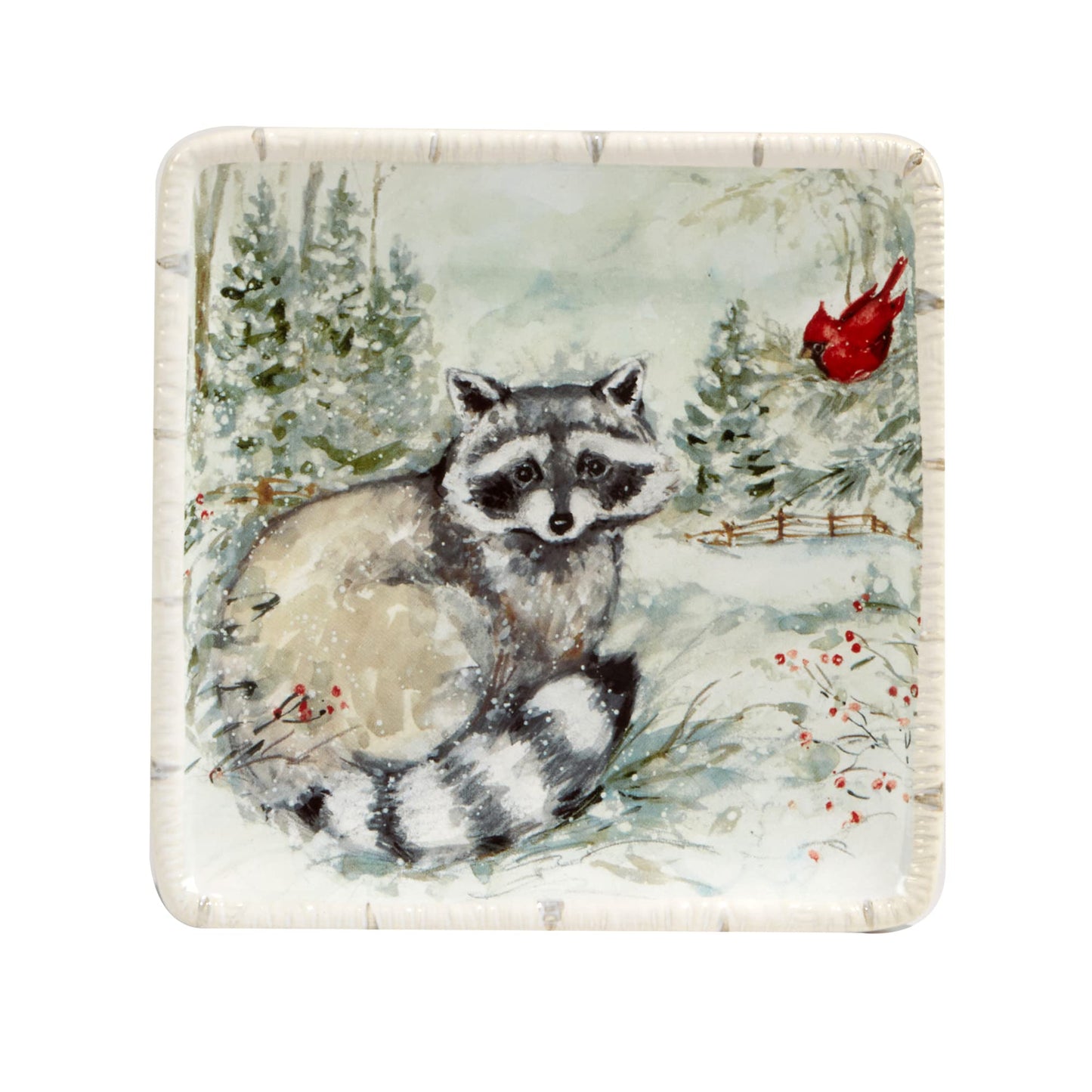 Certified International Winter's Walk 6" Canape/Luncheon Plates, Multicolor, Small, Set of 4