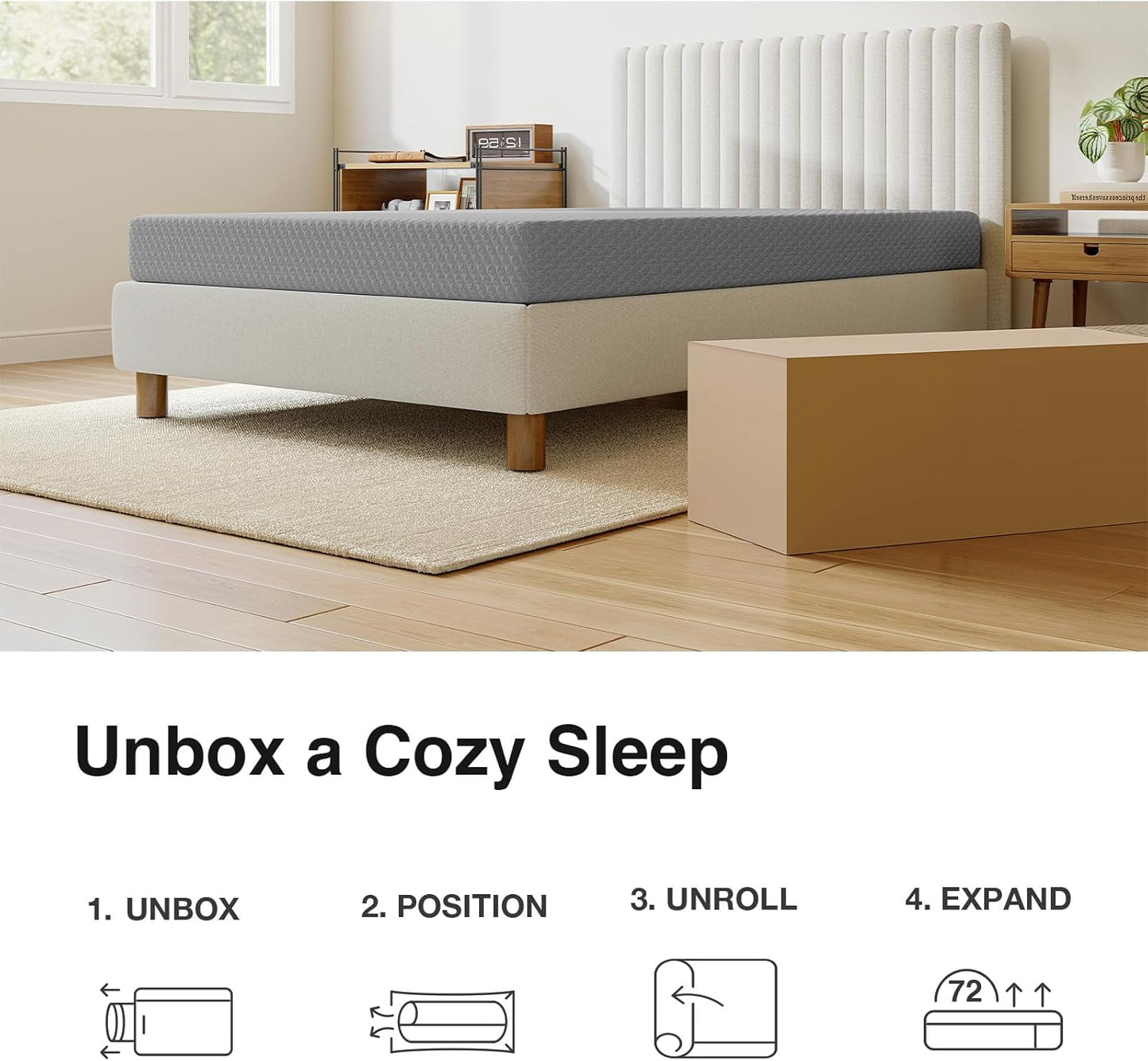 Novilla 6 Inch Twin Mattress - Cooling Memory Foam for Pressure Relief | CertiPUR-US Certified, Breathable Fabric