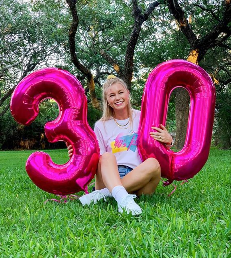 Number 0 Balloons - 40 Inch Hot Pink Number Balloons for Birthday, Wedding & Baby Shower Decor