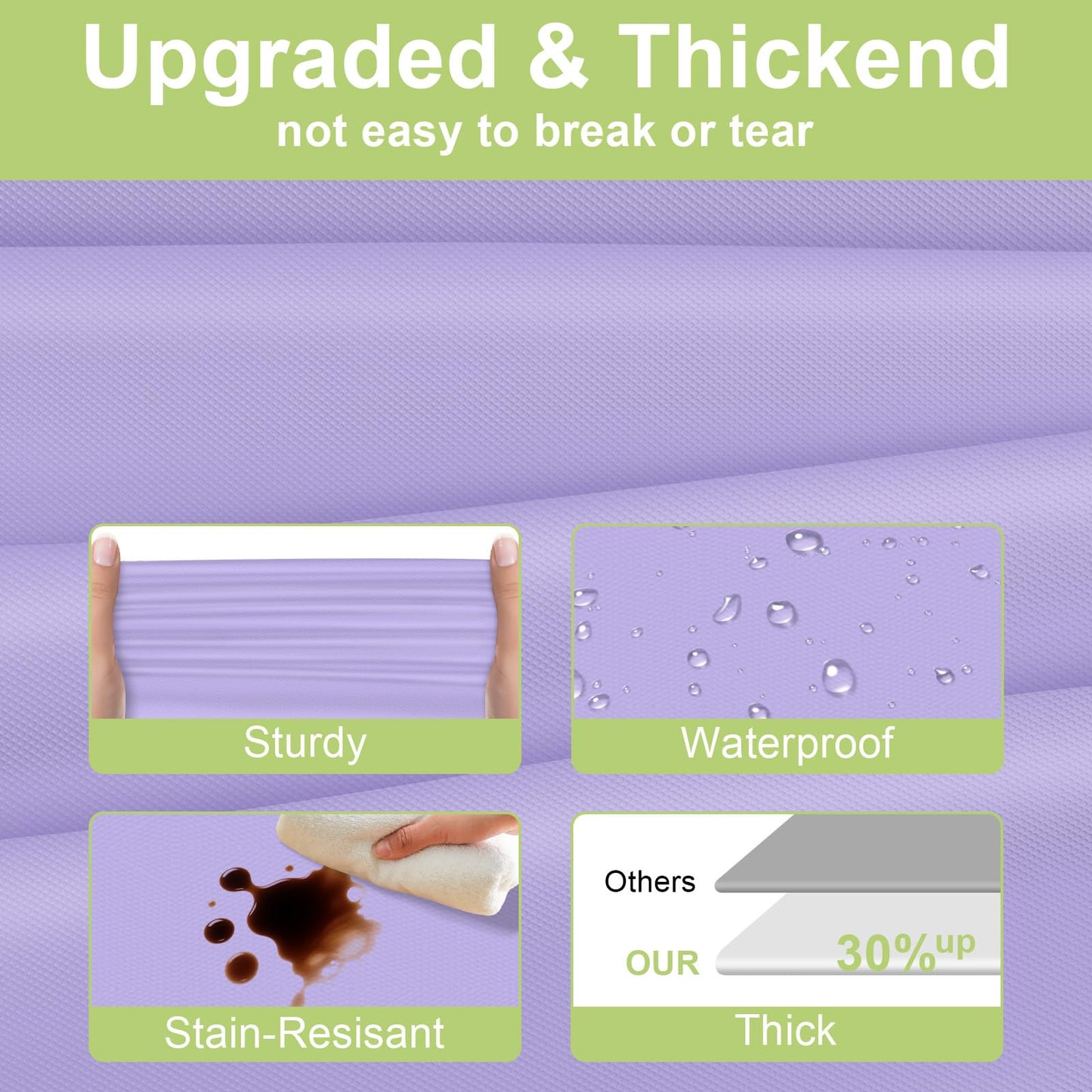 QIKSION Lavender Plastic Table Cloth Disposable 12 Pack, 54 x 108 Inch Tablecloths for Birthday Party Supplies, Easter Decorations, Light Purple, Pastel, Lilac Rectangle Table Cover