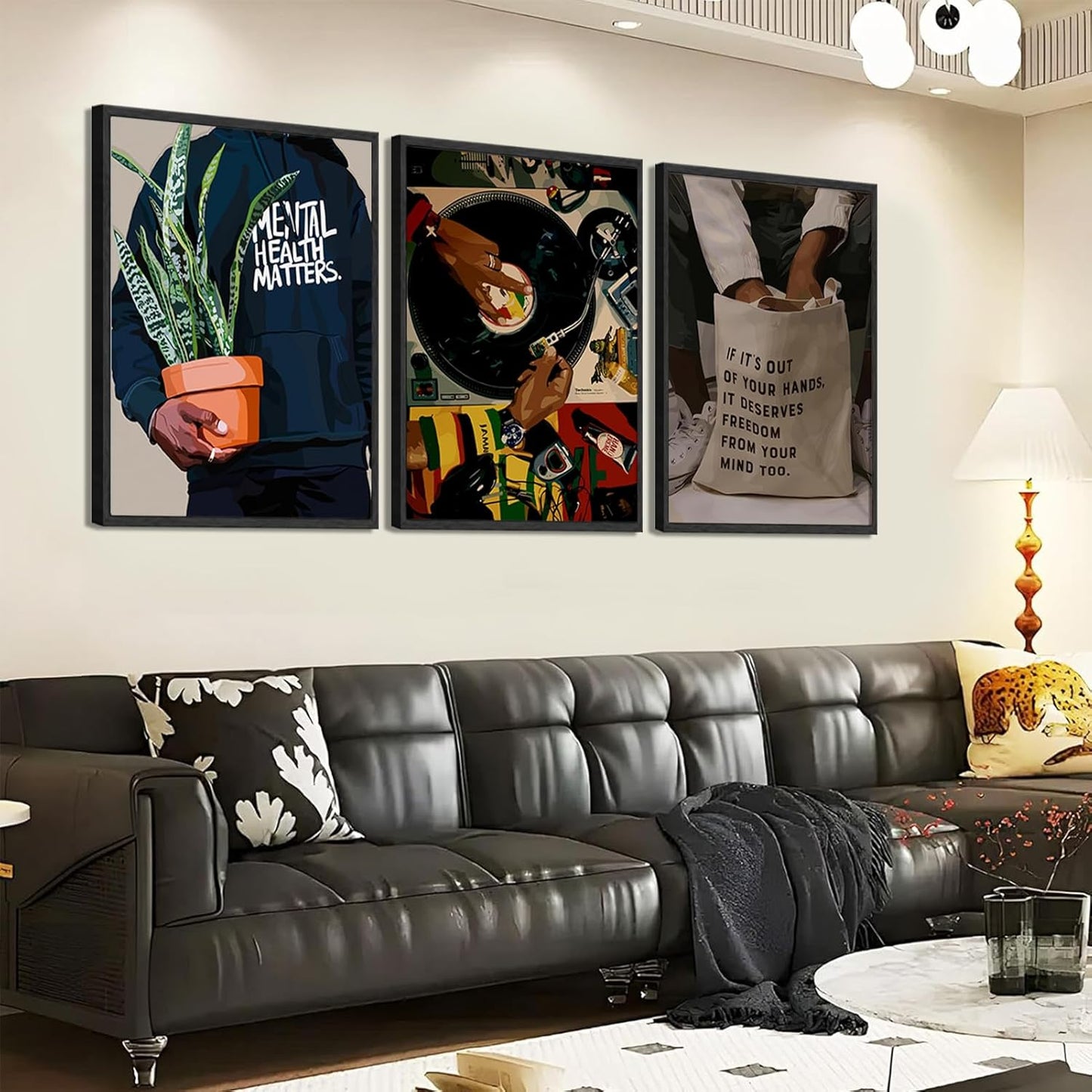 Regine Switzerland Black Men Wall Art - Set of 3 African American DJ Poster Prints | 12x16in Decor