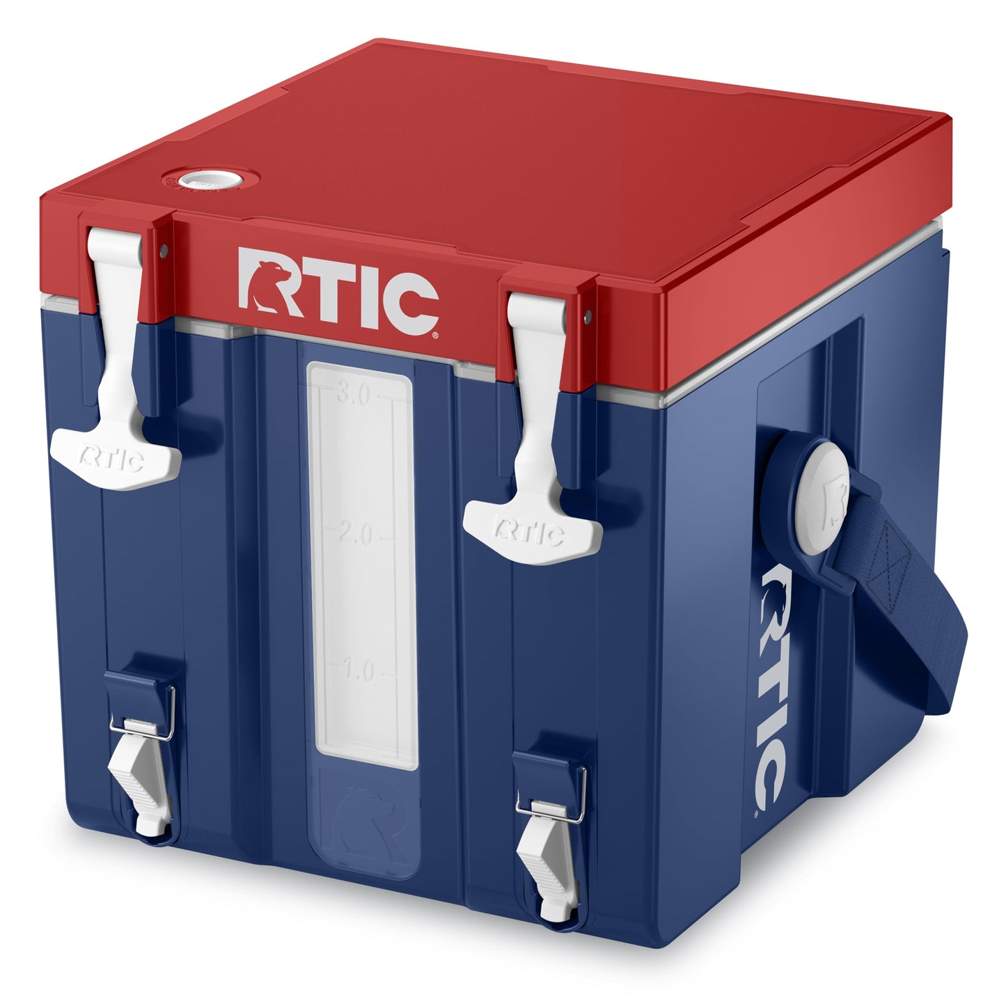 RTIC Halftime Water Cooler Portable Carrier Container, Drink Beverage Dispenser, Stackable with 2 Taps, Bottleless, BPA-Free, for Sports, Camping, BBQ, Parties, Picnic, & More, Patriot