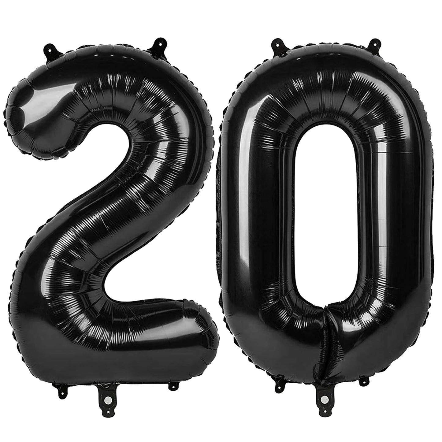 Black Number 20 Balloon 40 inch, 20 Number Balloons, 20th Black Birthday Decorations, 20 Year Old Girls Boys Party Supplies