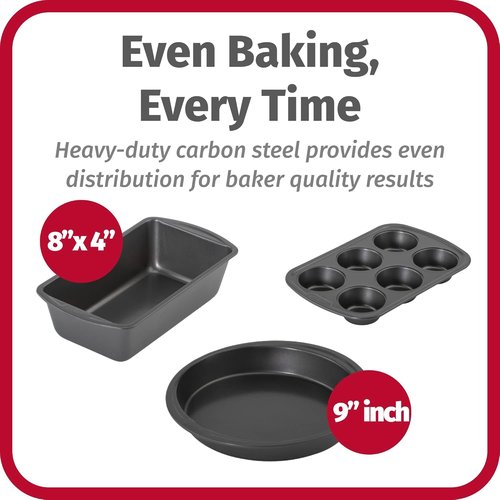 GoodCook Everyday Nonstick Bakeware Set - 5-Piece Durable Gray Baking Essentials