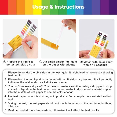7 Pack pH Test Strips, 560 Strips pH 1-14 Universal Litmus Test Paper for Soap Making Water Wine Saliva Urine Soil Pet Food Testing (Storage Case)