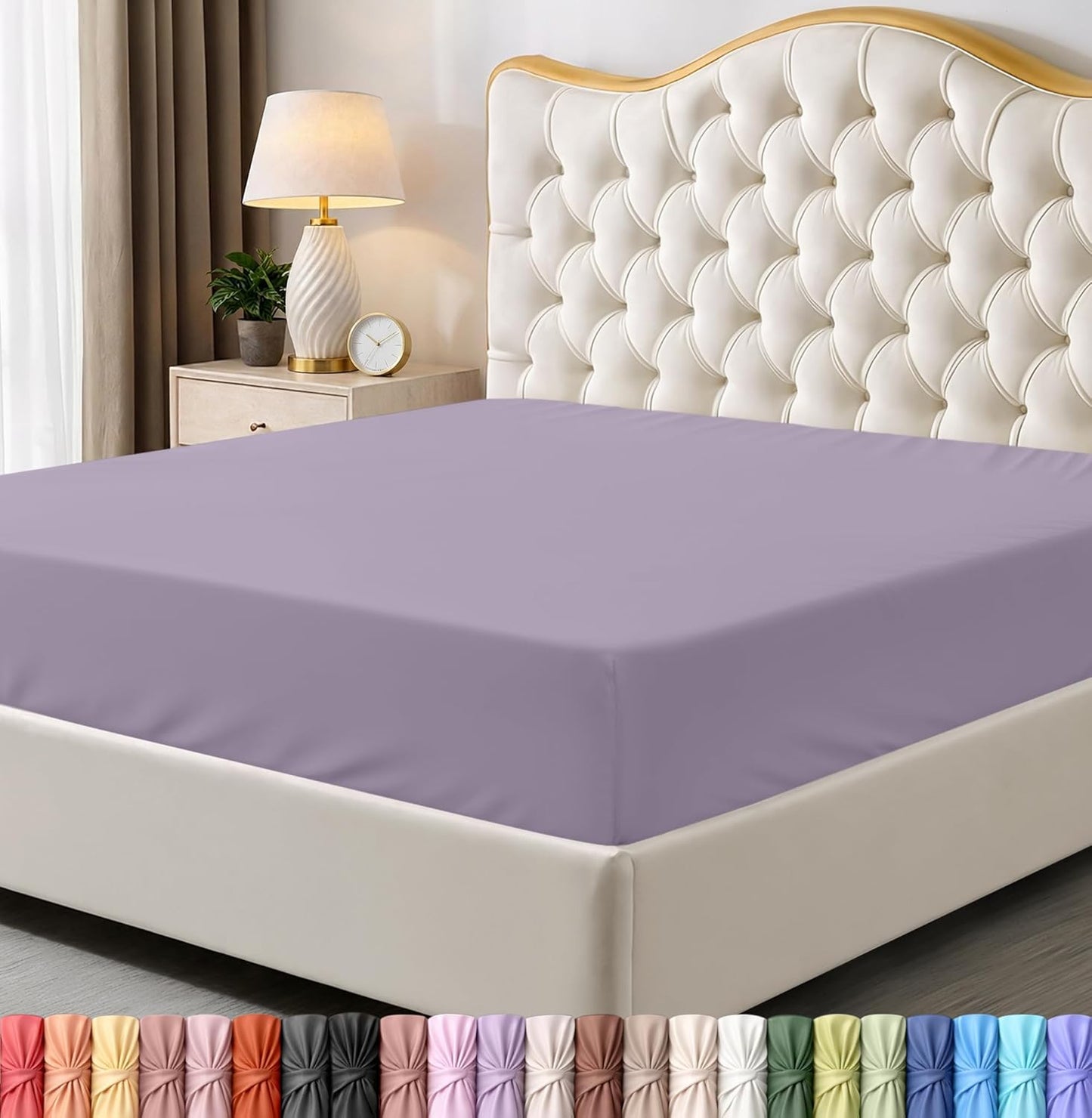 Utopia Bedding Twin Fitted Sheet - Soft Microfiber with Deep Pockets - Fade Resistant - Lavender