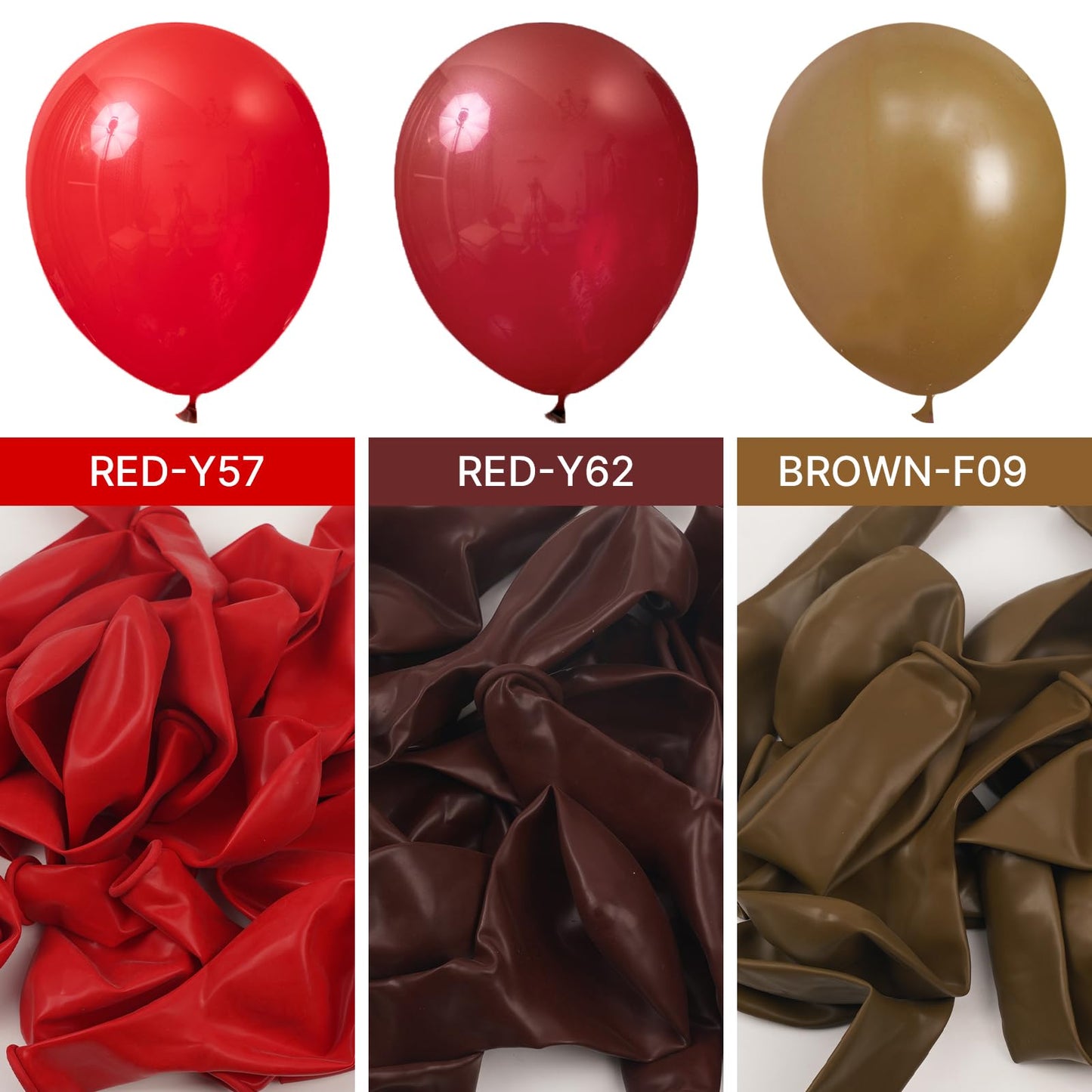 PartyWoo Burgundy Balloons 101pcs 12 Inch Dark Chestnut Red Maroon Helium Balloons for Graduation Wedding Thanksgiving Birthday Bachelorette Citizenship Strawberry Theme Party Decorations Red-Y62