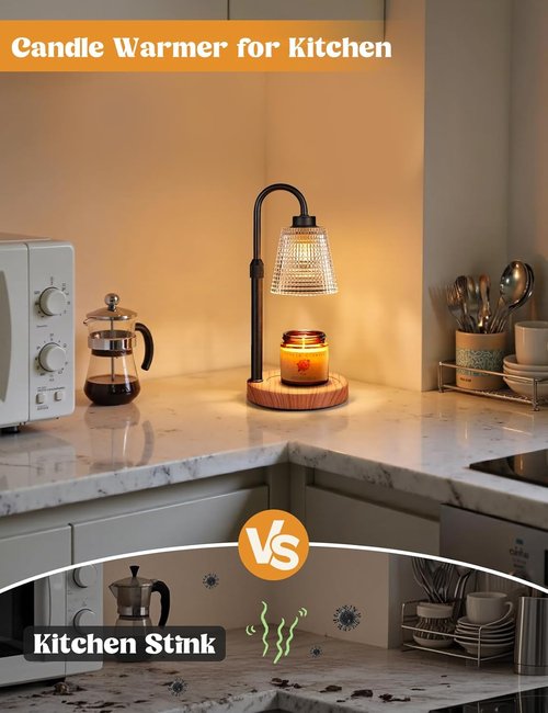 Innqoo Rustic Candle Warmer Lamp - Dimmable & Adjustable for Jar Candles | Perfect Gift for Women & Home Decor