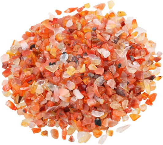 Carnelian Tumbled Chips - 1 lb Crushed Stone for Healing, Jewelry & Home Decor
