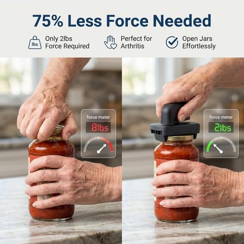 Jokari Easy Grip Jar Opener - Adjustable Design for Effortless Lid Opening | Perfect for Arthritis & Weak Grip
