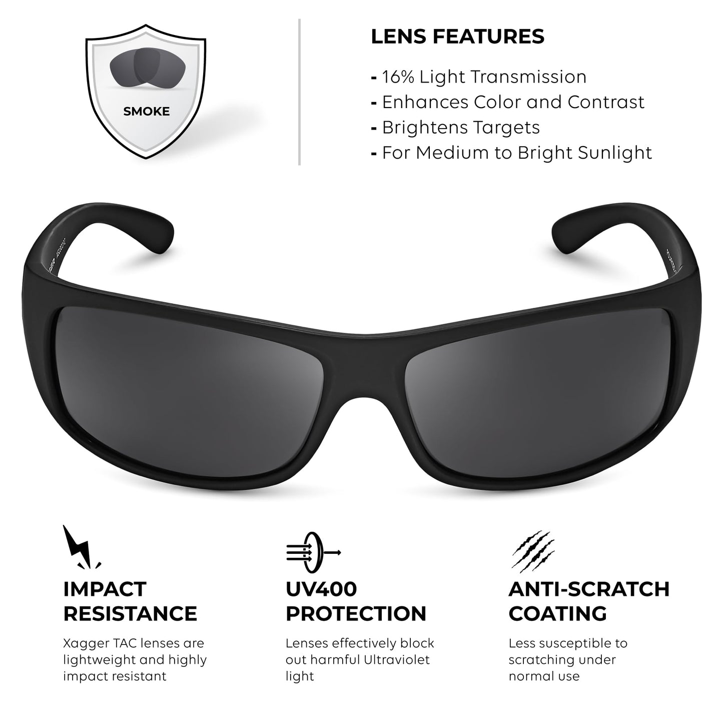Xagger Sports Polarized Sunglasses for Men Wrap Around TR90 Frame Driving Fishing Running Sun Glasses