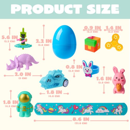 JOYIN 200 PCS Easter Prefilled Eggs with Assorted Toys for Easter Basket Stuffers, Egg Hunt Supplies, Classroom Prizes, Party Favor