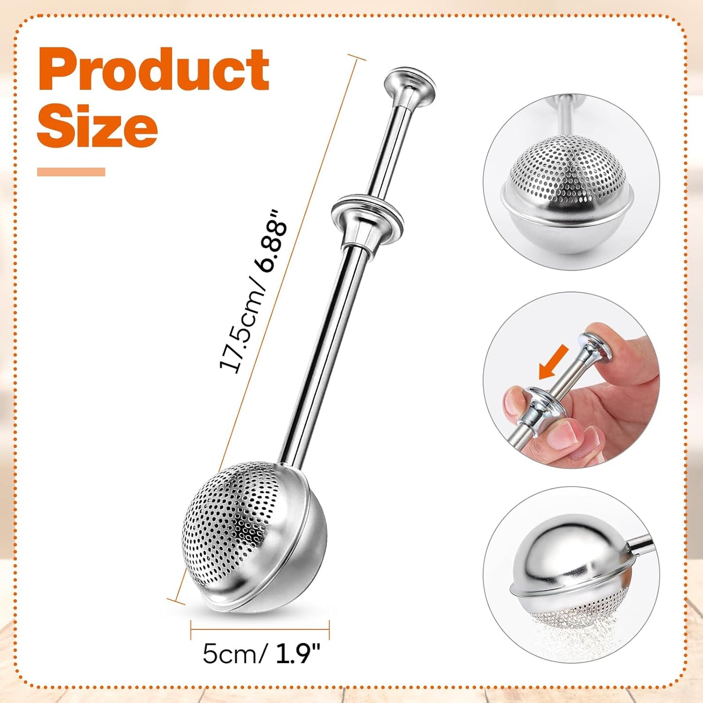 Powdered Sugar Shaker | 18/8 Stainless Steel Duster for Flour, Sugar & Spices - One-Handed Operation