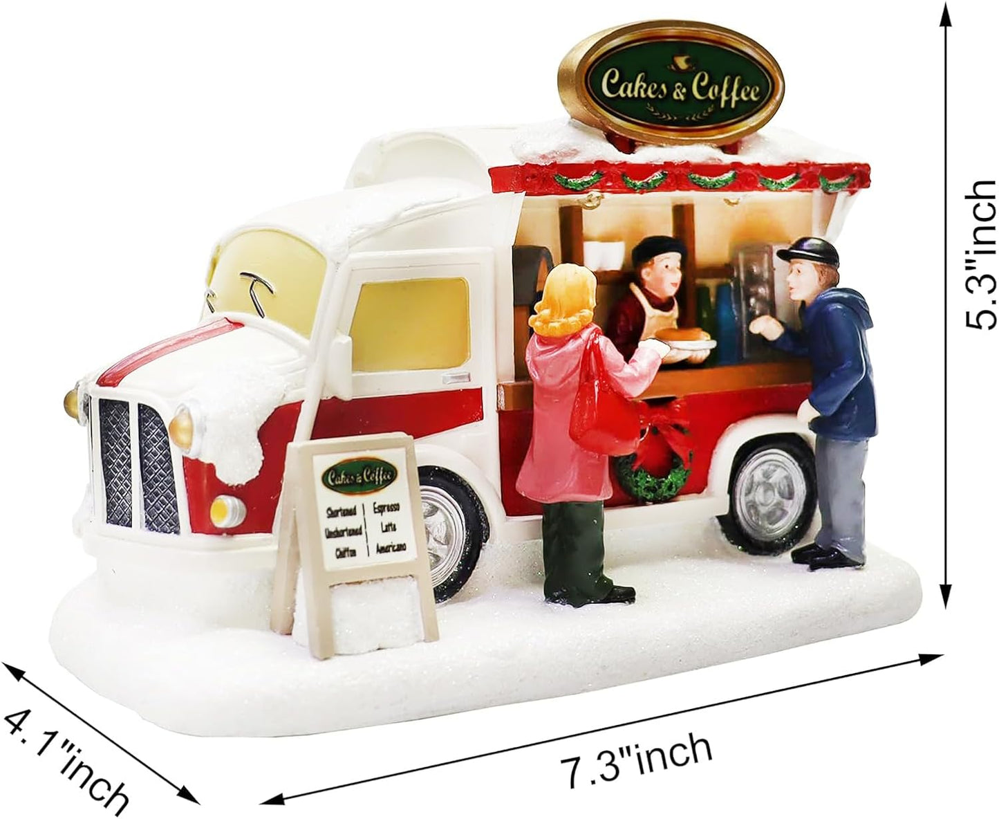 Moments In Time Christmas Village Food Truck | Lighted LED Holiday Décor - Hand-Painted Collectible Display