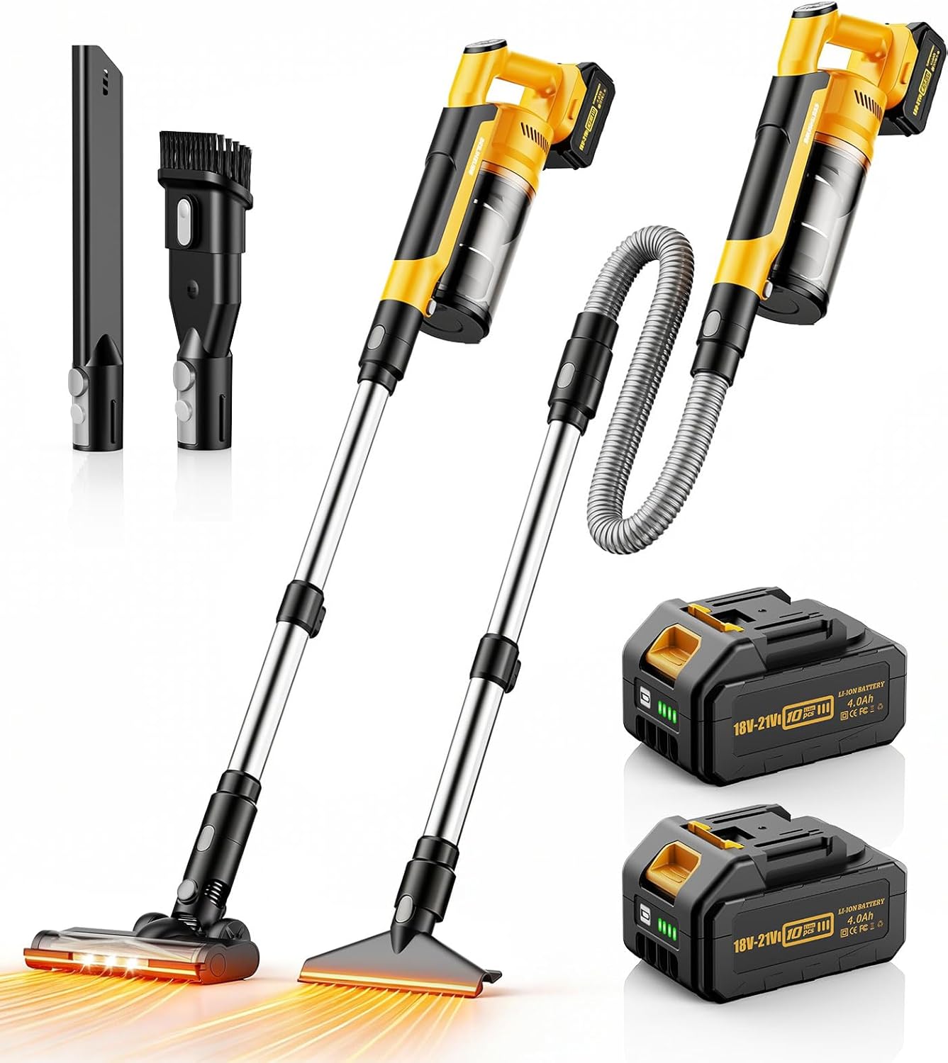 Qimedo Cordless Vacuum Cleaner - 8000mAh, 700W Powerful Suction, 7-in-1 with 90" Extension Tube & 2L Dust Cup for Home & Pet Hair