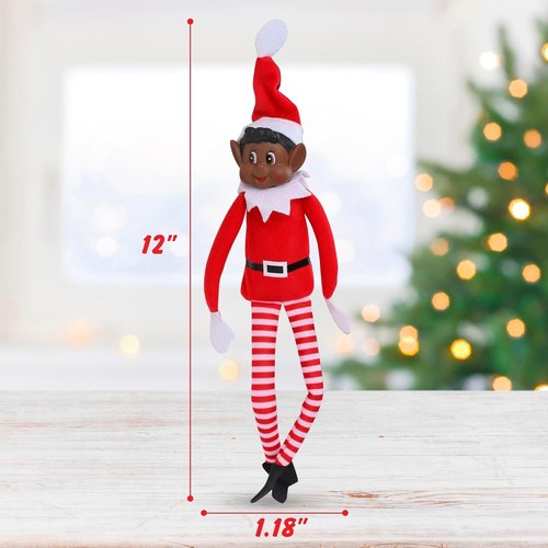 Christmas Elf Behaving Badly Plush Toy - Naughty Bendy Doll | 12-Inch Black Elf for Holiday Fun