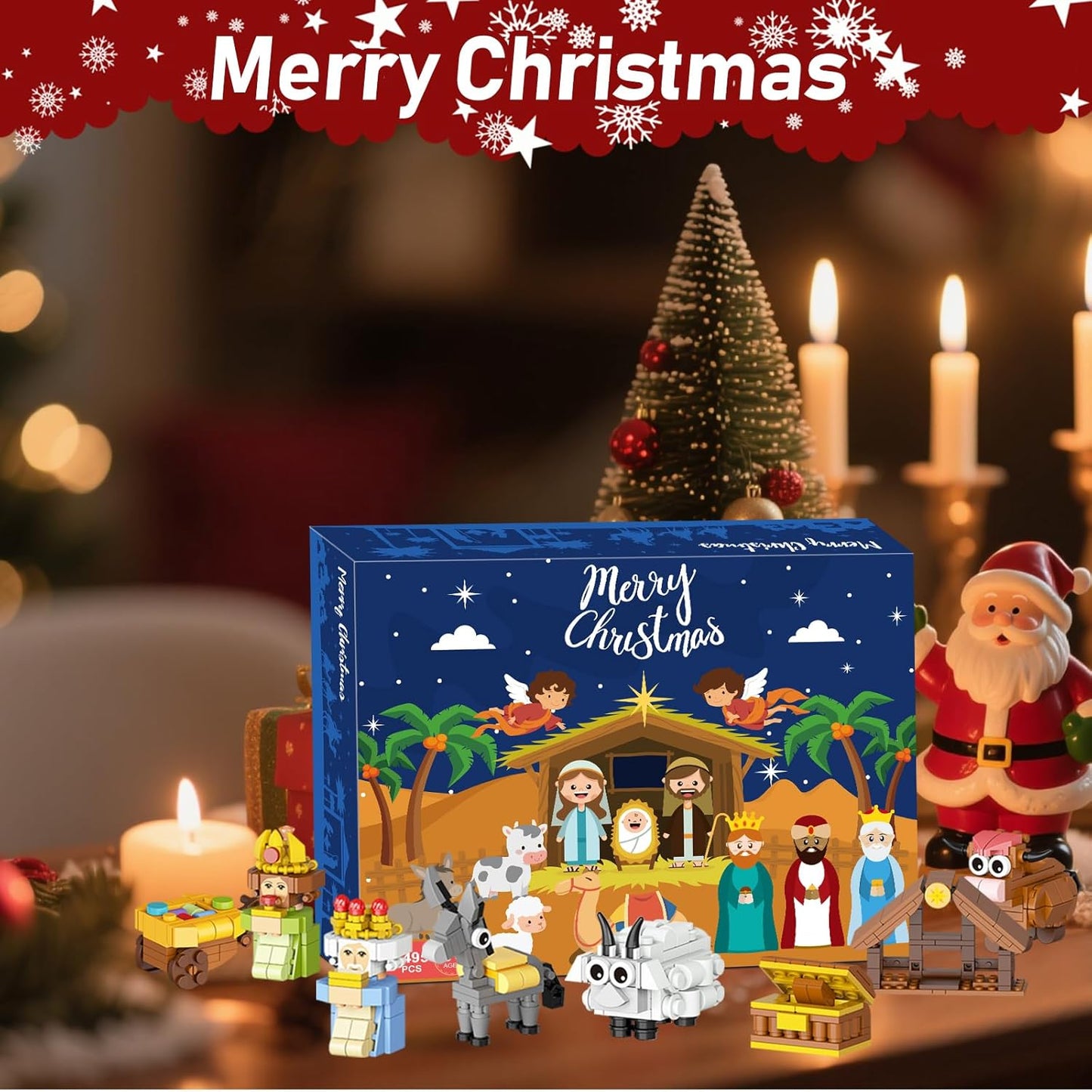 Nativity Building Blocks Advent Calendar 2025 - 24 Days of Christmas Countdown STEM Toy for Ages 6+
