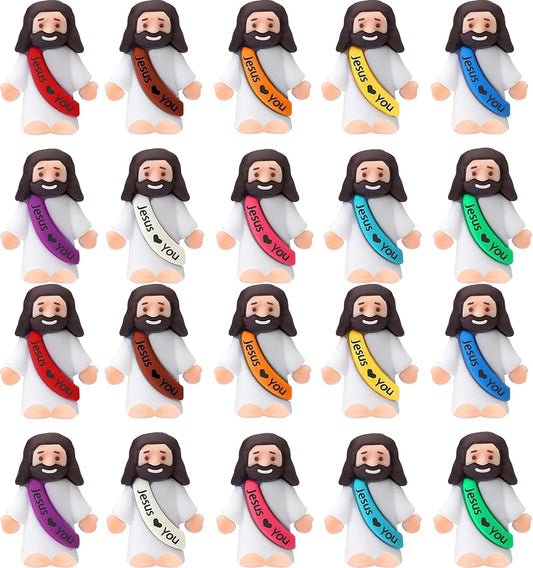 Little Jesus Figures - 60PCS Mini Religious Party Favors for Sunday School & Easter Egg Stuffers