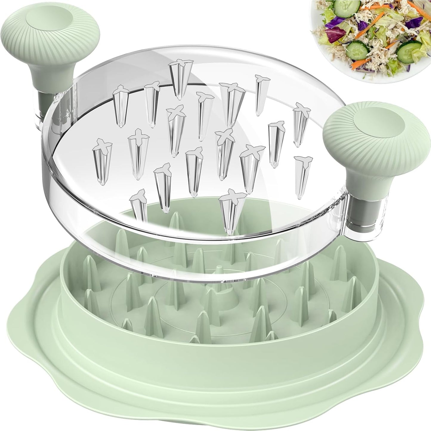 Ukeetap 10" Pro Chicken Shredder Tool - BPA-Free, Ergonomic Design, Large Green Meat Grinder